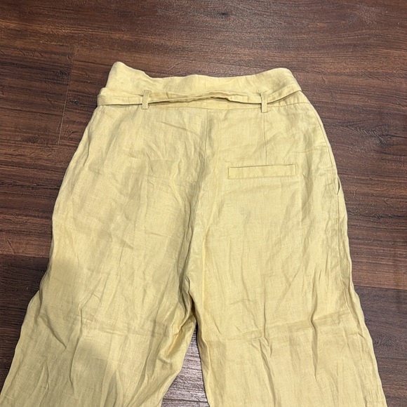 Mango Basics Linen High Waist Pants with Belt and Pockets - Picture 7 of 9